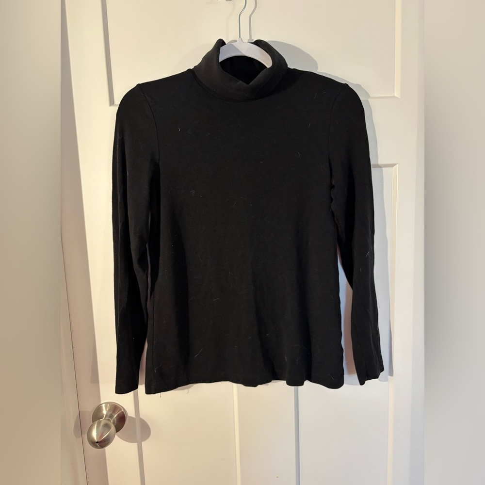 Cynthia Rowley Black Fitted Long Sleeve Turtleneck